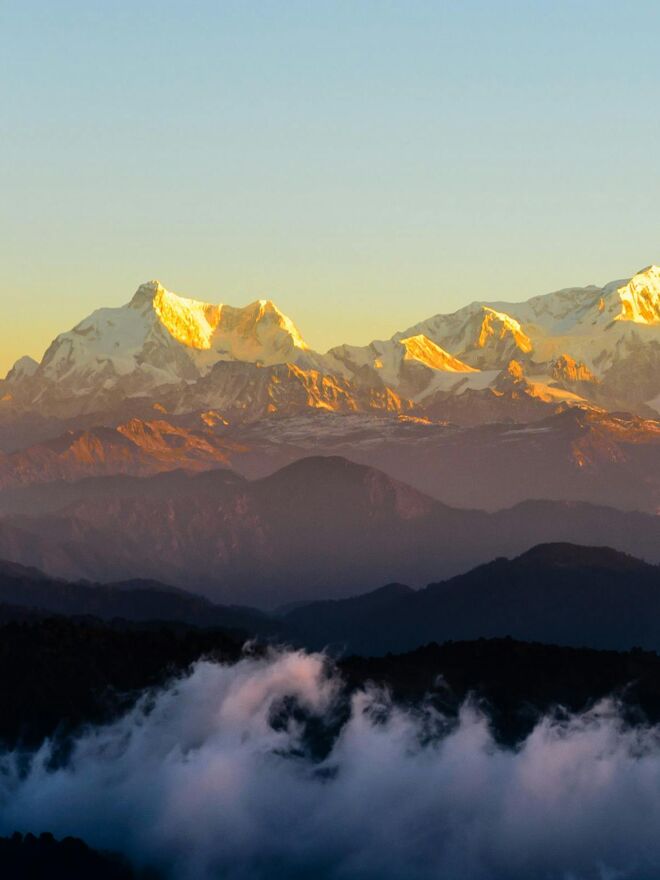 Kanchenjunga range also known as the sleeping buddha 